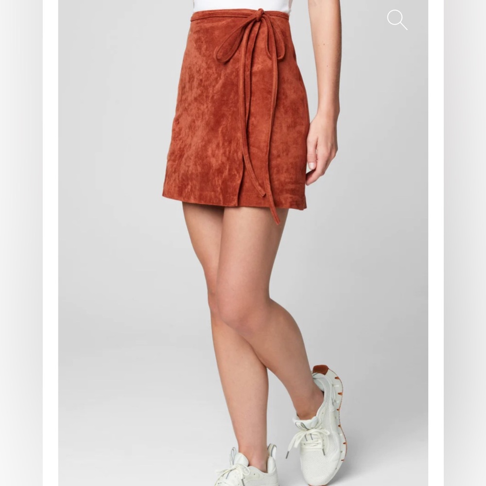 Faux Suede Wrap Skirt